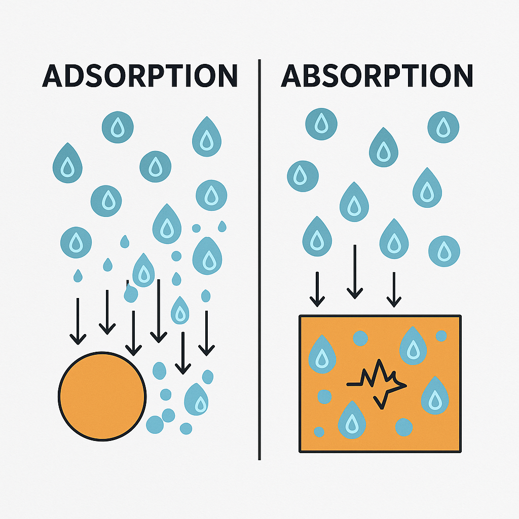 Unterschied Adsorption / Absorption