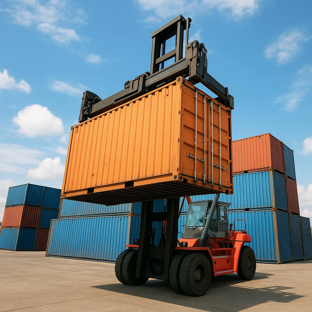 Versand und Transport von Container